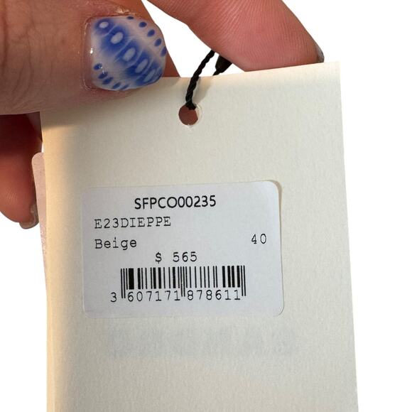 NWT Sandro Knotted Floral Print Jumpsuit Beige‎ Linen Blend FR 40 / US 8 Summer - Picture 10 of 13